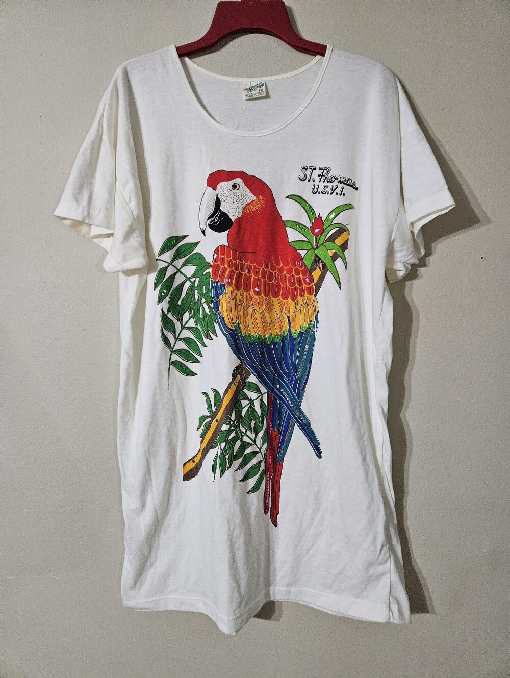 VTG 80s Oversized Parrot Tshirt One Size